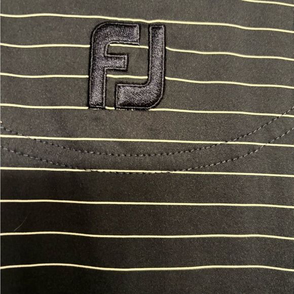 Footjoy Golf Polo Shirt Navy Stripe Mens Sz L - Picture 3 of 5
